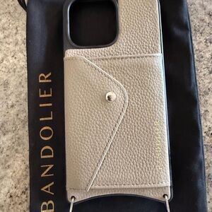 Bandolier Taupe Leather Phone Case